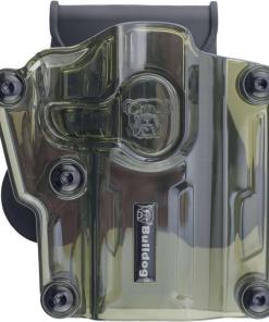 Bulldog Max Multi-Fit Polymer Holster w/ Paddle-Transparent Green RH