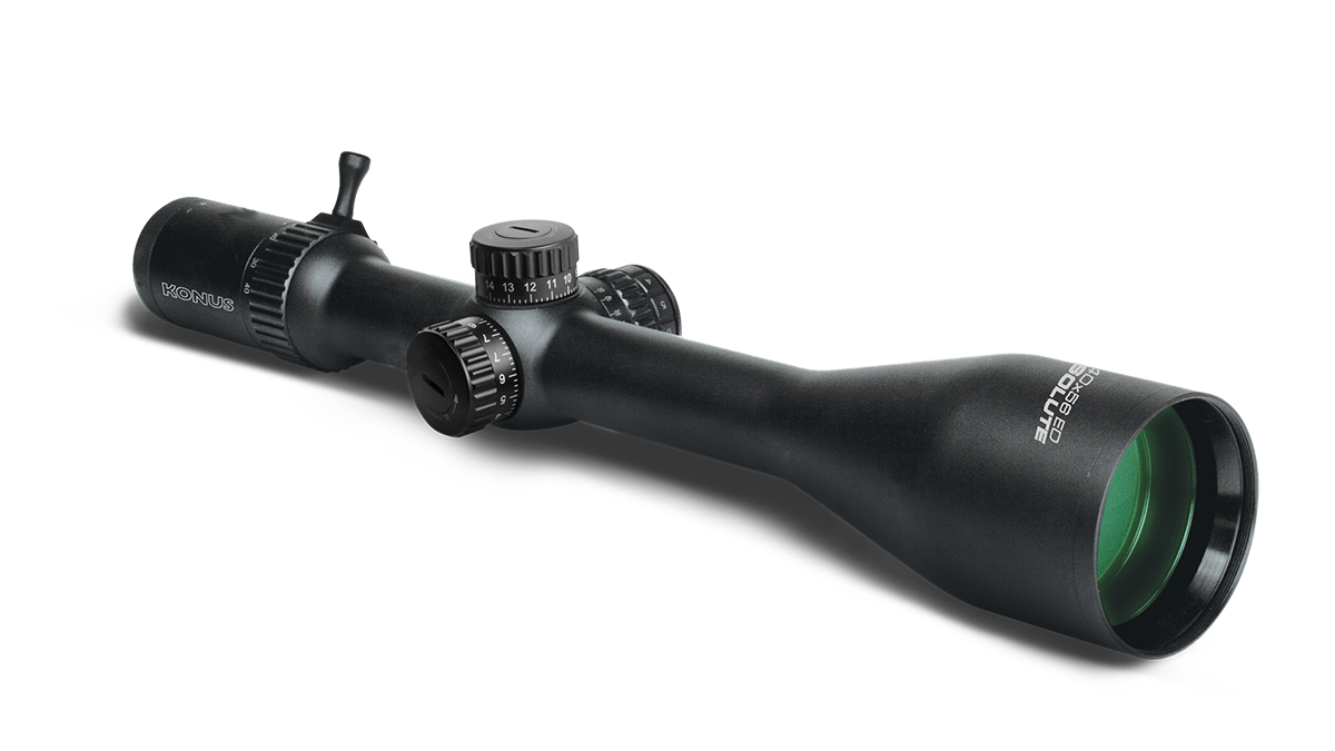 Konus Absolute Rifle Scope 5-40x56 Zoom 30mm SFP 550 Ballistic Reticle Illum - Black