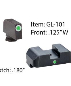 Ameriglo Tritium i-Dot Night Sight for Glock 17-39 / Front Tritium - Green / Front Outline - White / Rear - Green Square Notch