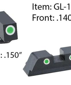 Ameriglo Classic Style 3-Dot Night Sight Set for Select Glocks / Front Tritium - Green / Front Outline - White / Rear Tritium - Green / Rear Outline -