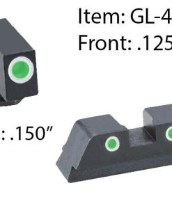 Ameriglo Classic 3 Dot Night Sight Set for Glock 42/43 / Front Tritium - Green / Front Outline - White / Rear Tritium - Green / Rear Outline - White