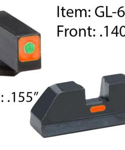 Ameriglo Glock CAP Sight Set For Glock 17 19 22 23 24 26 27 33 34 35 37 38 39 - Green Tritium Orange Sq Outline Front/Rear