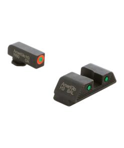 Ameriglo Trooper Tritium Sight Set Green with Orange Front Green with Black Rear for Glock