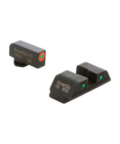 Ameriglo Trooper Tritium Sight Set Green with Orange Front Green with Black Rear for Glock Gen 5
