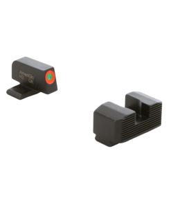Ameriglo Green Tritium Orange Outline Front Black Serrated Rear Sight Hellcat OSP
