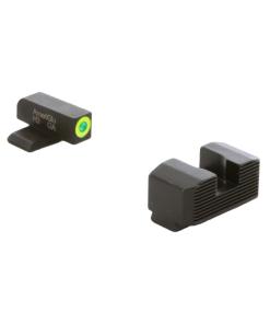 Ameriglo Green Tritium LumiGreen Outline Front Black Serrated Rear Hellcat Standard