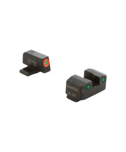 Ameriglo Trooper Tritium Handgun Sight Set for Sig with #8 Front and #8 Rear Green Rear Green with Orange Front