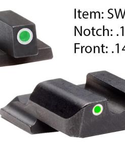 Ameriglo Classic Style Night Sight Set for S&W M&P Shield / Front Tritium - Green / Front Outline - White / Rear Tritium - Green / Rear Outline  White
