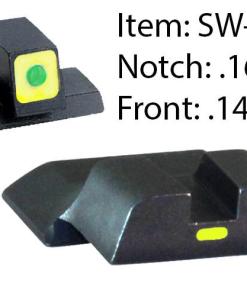 Ameriglo CAP Tritium Night Sights for S&W M&P / Front Tritium - Green / Front Outline - LumiGreen / Style - CAP / Rear Paint Bar - LumiGreen