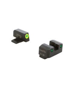 Ameriglo Trooper Tritium Handgun Sight Set for Springfield XD Green Rear Green with Lumigreen Front