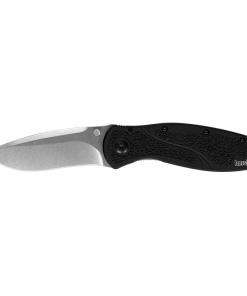 Kershaw Blur Folding Knife 3-2/5" Stonewashed Drop Point Blade Black