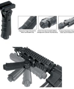 Leapers Ergonomic Ambidextrous 5-position Foldable Foregrip - Black