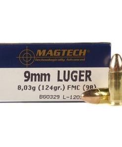 MagTech Handgun Ammunition 9mm Luger 124 gr FMJ 1109 fps 50/ct