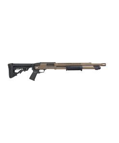 Mossberg 590R Stand-Off FDE Cerakote Shotgun 12ga 3" Chamber 6rd Capacity 18.5" Barrel Adjustable Stock
