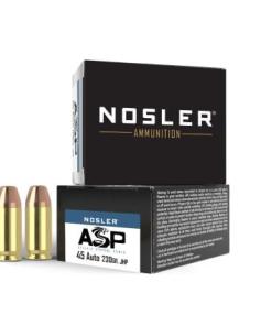 Nosler ASP Suppressor Ready Handgun Ammunition .45 ACP 230gr JHP 850 fps 20/ct
