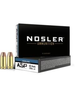 Nosler ASP Suppressor Ready Handgun Ammunition .45 ACP 230gr JHP 850 fps 50/ct