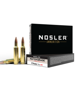 Nosler Custom Competition Match Grade Rifle Ammunition .22 Nosler 77 gr OTM 2950 fps 20/ct