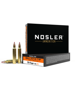 Nosler Ballistic Tip Varmint Rifle Ammunition .204 Ruger 40 gr PT 3625 fps 20/ct