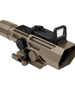 NcStar VSM ADO Dual Optic 3-9x42mm P4 Sniper Rifle Scope with Integrated Fold-Down Red Dot Optic - Tan