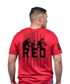 Nine Line Remember Everyone Deployed Short Sleeve Shirt Red XL