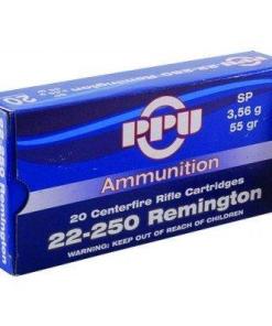 PPU Rifle Ammunition 22-250 Rem 55 gr SP 3680 fps 20/ct