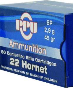 PPU Rifle Ammunition .22 Hornet 45 gr SP 2430 fps 50/ct
