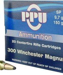 PPU Rifle Ammunition .300 Win Magnum 150 gr SP 3250 fps 20/ct