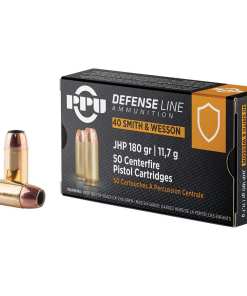 PPU Handgun Ammunition .40 S&W Auto 180 gr JHP 967 fps 50/ct