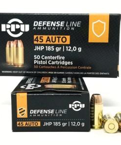 PPU Defense Handgun Ammunition  .45 Acp 185 gr JHP 935 fps 50/ct
