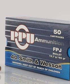 PPU Handgun Ammunition .40 S&W  165 gr FPJ  1541 fps 50/ct