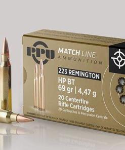 PPU Match Ammunition .223 Rem Match 69 gr HPBT 2855 fps 20/ct