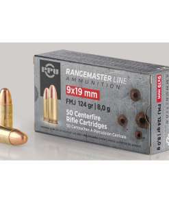 PPU Rangemaster Rifle Ammunition 9mm Luger 124gr FMJ 1263 fps 50/ct