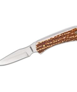 Schrade Uncle Henry 301UH Fixed Knife 3-1/8" Drop Point Blade Brown with Leather Sheath