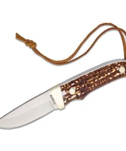 Schrade Uncle Henry Next Gen PH1N Stagalon Fixed Knife 3-3/5" Trailing Point Blade Brown