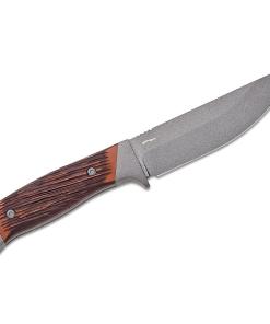 Old Timer Frontier Fixed Blade Knife 5" Drop Point Blade Wood Box
