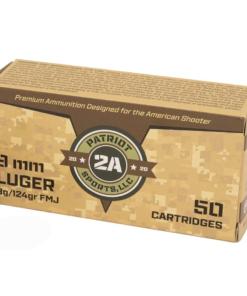 Patriot Sports Brass Case Handgun Ammunition 9mm Luger 124gr FMJ 1148 fps 50/ct