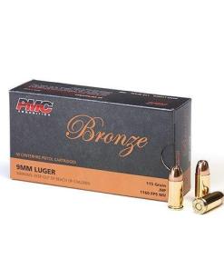 PMC Bronze Handgun Ammunition 9mm Luger 115 gr. JHP 1160 fps 50/ct