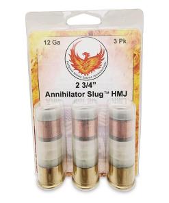 Phoenix Rising Annihilator Slug Shotshell 12ga 2-3/4" 485gr Slug 1540 fps 3/ct