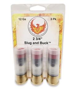 Phoenix Rising Slug & Buck Shotshell 12ga 2-3/4" FSJ 7/8oz Slug & 6-00 Buckshot 1225 fps 3/ct