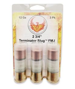 Phoenix Rising Terminator Slug Shotshell 12ga 2-3/4" 515gr FMJ Slug 1520fps 3/ct