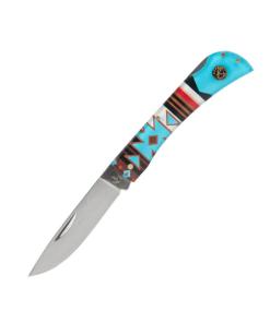 ABKT Roper Tumble Weed Sunset Series II Folding Knife 3" Drop Point Blade