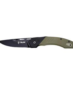 Telum Scorch Tactical Automatic Folding Knife 3-1/2" Drop Point Blade OD Green