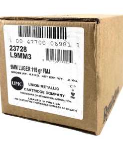 Remington UMC Handgun Ammunition 9mm Luger 115 gr FMJ 1145 fps 1000/ct Case (20-50/ct Boxes)