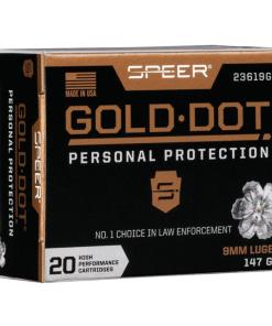 Speer Gold Dot Handgun Ammunition 9mm Luger 147 gr HP 985 fps 20/ct