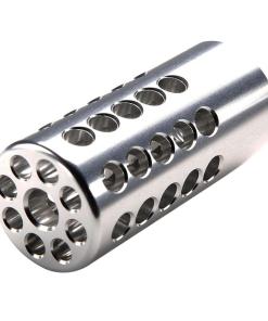 Tactical Solutions X-Ring Rifle Muzzle Compensator for Ruger 10/22 .22 LR .920" 1/2x28 Thread Silver