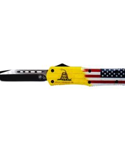 Templar Knife Large Don't Tread on Me Knife 3-1/2" Tanto Blade US Flag Don't Tread on Me