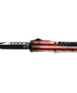 Templar Knife Large Knife 3-1/2" Tanto Blade Wood US Flag