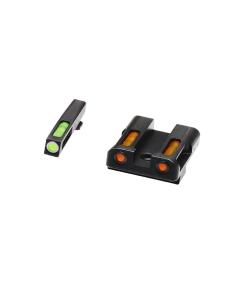 HIVIZ LiteWave H3 sight orange/Green Litepipes w/White front ring Glock models chambered in 45 ACP 45 Gap and 10mm