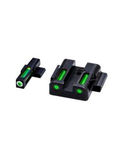 HIVIZ LiteWave H3 sight Green LitePipe/White front ring fits S&W Shield models