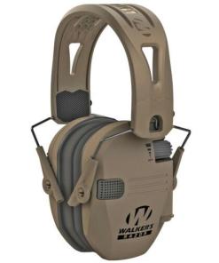 Walker's  Razor Tacti-Grip Ear Muffs -FDE with FDE Band 23NRR